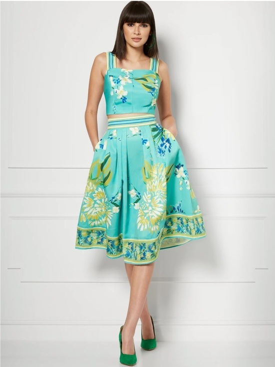 New York & Company Dresses & Skirts - New York & Co X Eva Mendes Silene Crop Top and Skirt Set Size 6